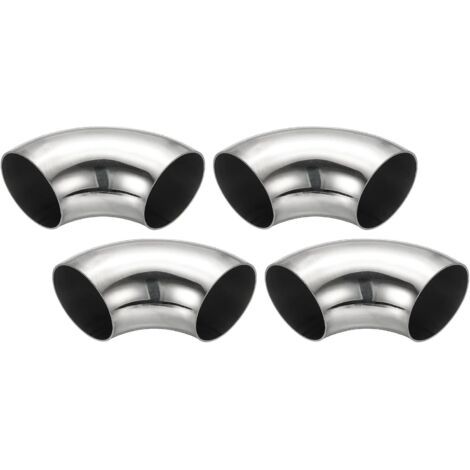 4pcs Coude À 90 Degrés Mandrin, 60mm OD En Acier Pour Échappement Raccord De Tuyauterie Inoxydable 304 Tuyau D'Échappement Main Courante D'Escalier HVAC - 63mm (1/5)