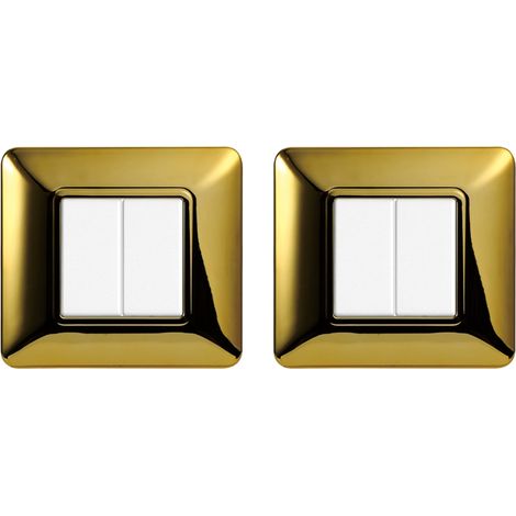 gloca Set 2 Placche Plastica 2P Oro Lucido Compatibili Matix (1/4)