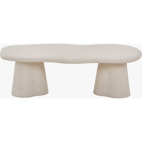 Mobilier Deco – Table basse fixe ciment 130 cm – Plateau MDF lisse – Design moderne et élégant – Meuble central pour salon (1/5)