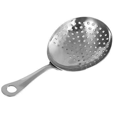Cuillère passoire à cocktails avec manche en acier inoxydable 304, adaptée aux bars de cuisine (blanc cassé).