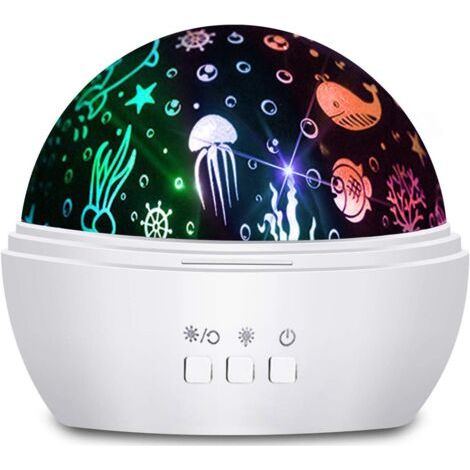 ZOLGINAH Veilleuse Bebe, Veilleuse Etoile Projection Rotation Lampe Etoile Projecteur Led Enfant et 8 Couleurs Lampe Projection Bébé pour Anniversaire Noël Soirée – Blanc (1/5)
