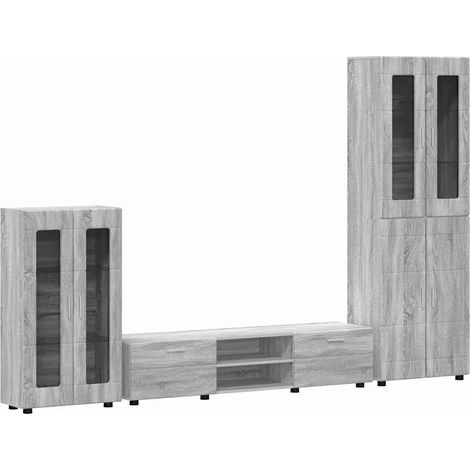 Conjunto de mueble de TV con cajón FLORIN 3 pcs Gris Sonoma vidaXL