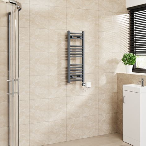 Touch Screen Thermostatic Towel Rail Curved Anthracite 800x300mm