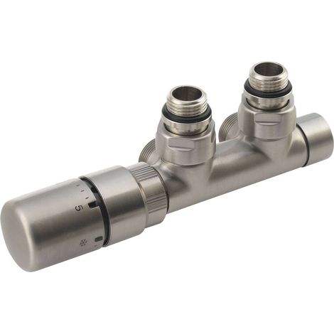 Sapho Twin - Kit de conexión de válvulas para conexión central, paso 50 mm, izquierdo, acero inoxidable CP3525S (1/4)