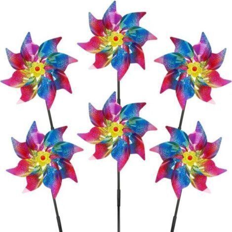 Moulin à vent anti-oiseaux réfléchissant pour jardin et cour – TRIMEC – Lot de 6 pièces en plastique résistant UV (1/4)