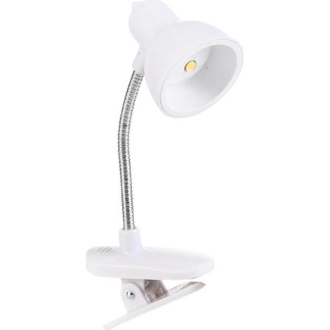 Lampe de bureau LED à pince, base flexible, col réglable, blanche, pour la lecture et le travail, lampe de travail confortable pour les yeux