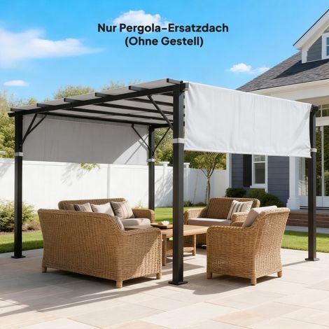 Voile d'ombrage 3 x 3 m gris clair pour pergola, auvent de terrasse avec protection UV, idéal tonnelle pavillon.