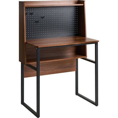 Schreibtisch mit Lochplatte BUXTON Dunkelbraun 84 cm 48 cm