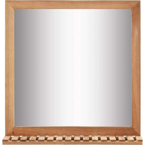 Maison Exclusive - Badezimmerspiegel 60×12×62 cm Walnuss Massivho (1/5)