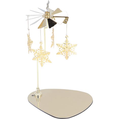 Bougeoir rond triangulaire style romantique européen en acier inoxydable, carillon éolien rotatif pour aromathérapie, bougeoir flocon de neige (1/5)