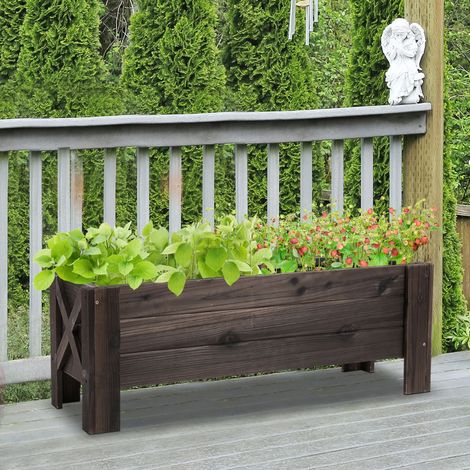 Letto per Orto Rialzato e Fioriera da Esterno Rettangolare, 100x36.5x36cm