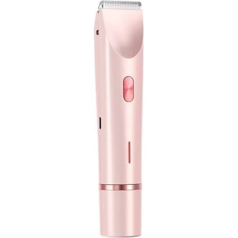 Rasoir électrique 2 en 1 pour femme, étanche, pour l'épilation du maillot, des jambes, des bras, des aisselles et du visage. Double tête, connecteur USB-C, rose. (1/5)