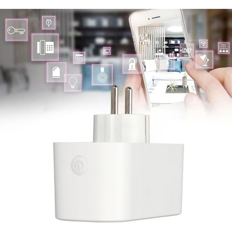Prise intelligente Wifi Prise double prise Wifi Shunt double contrôle commande vocale interrupteur de temporisation Prise intelligente 2 en 1 AC 220‑--