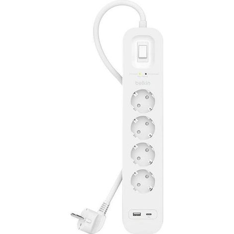 Belkin SRB001VF2M multiprise blanche 4 prises 2m (1/2)