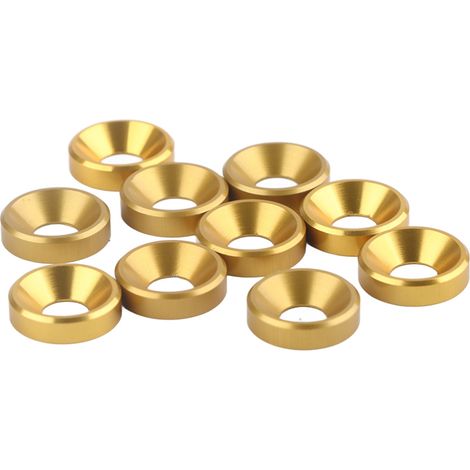 10 Stück M4 eloxierte Senkkopf-Unterlegscheiben Dichtung Aluminiumlegierung Gold (1/5)