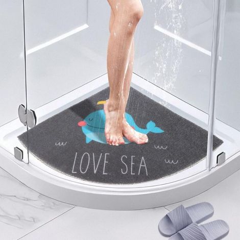 Tapis de Douche d'angle .Tapis de Bain Antidérapant Anti Moisissure 60 x 60 cm.Tapis de Douche pour Douche Intérieure Extérieure. Tapis de Bain Secteur Lavable pour Sol de Salle de Bain.（petits poisso