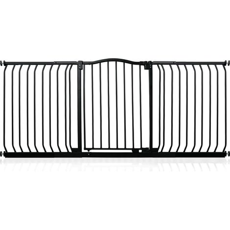 Safetots Curved Top Safety Gate, 179cm - 188cm, Matt Black, Pressure Fit Stair Gate
