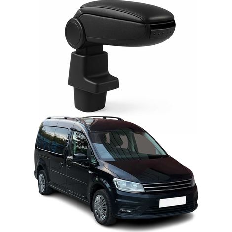 OMAC Accoudoir pour VW Caddy 2003-2020 - Snap-On - ABS + Simili Cuir - Aucune Perçage ou Installation - Installation Facile Noir (1/5)