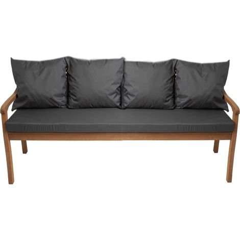 Coussin pour banc 170x50/4x50x56cm, Coussin extérieur, Coussins pour balançoires de jardin 3 places Anthracite, Coussin d'assise, Coussin de dossier (1/5)