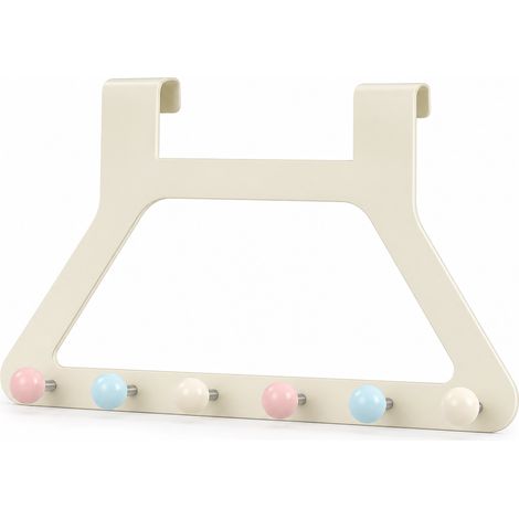 Appendiabiti da porta adesivo rinforzato per camera color crema 43 cm (1/5)