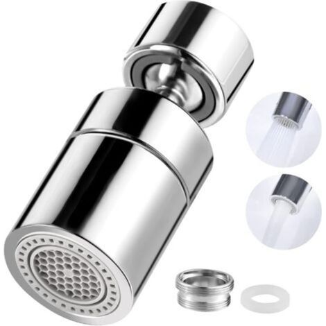 360° Pivotant Aérateurs de Robinet,Mousseur Robinet Économiseur d'Eau, Embout Robinet Cuisine Rotatif Grand Angle Chromé