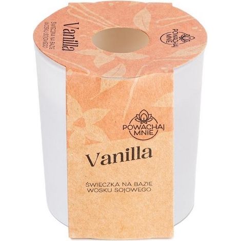 Vela de soja blanca con aroma a vainilla Smell Me, 130 ml