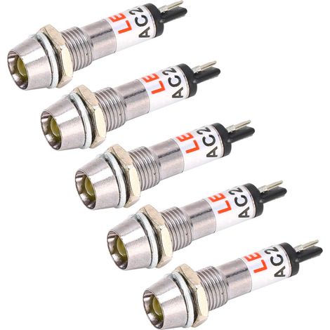 Lot de 10 voyants lumineux AC 220V, trou de montage de 8 mm, alimentation et signalisation de fonctionnement (1/5)
