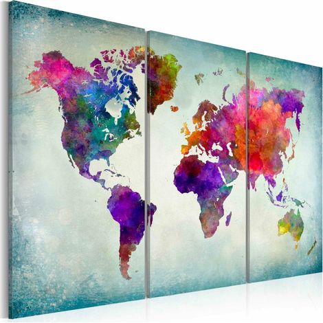 Tableau monde colore - 120 x 80 cm (1/4)