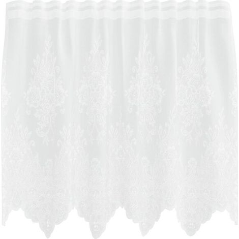 Rideaux en dentelle, cantonnière blanche, 80 x 150 cm, polyester (1/5)
