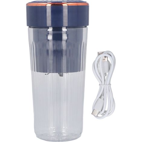 Mixeur à fruits électrique portable sans fil multifonction mini robot blender bleu 6 lames tasse à jus (1/5)