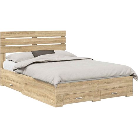 Maison Exclusive - Bettgestell mit Schubladen mit Kopfteil Holzwe