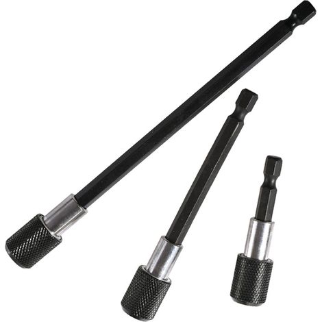 Lot de 3 rallonges magnétiques pour embouts de tournevis hexagonaux 1/4", porte-embouts de perçage à changement rapide 60/100/150 mm-AquaForge (1/5)