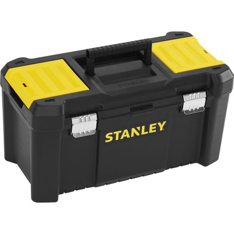 Stanley – Boîte à outils 50 cm – 2 organiseurs sur le couvercle – Plateau amovible pour outils longs – Attaches métal sécurisées