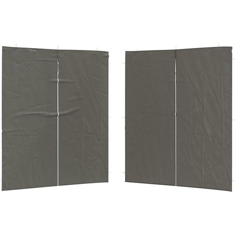 Panel lateral de tienda para fiestas 2 pcs Gris antracita vidaXL