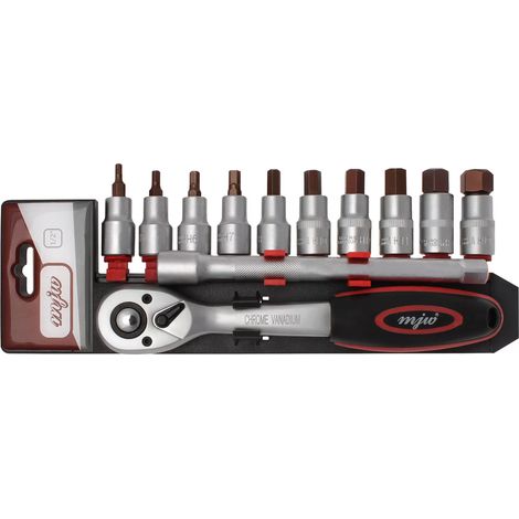 Set di chiavi a bussola MJW da 1/2" esagonale con cricchetto e prolunga (1/3)