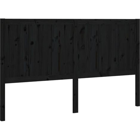 Vidaxl – Tête de lit en bois massif de pin noir 205,5x4x100 cm – Charme rustique – Soutien dorsal confortable pour lecture (1/6)
