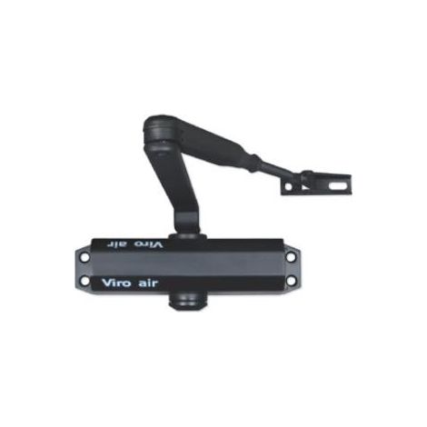 Viro Air, Chiudiporta Automatico, Braccio in Acciaio con Lunghezza e Arresto Regolabile, Multiforza, Colore Nero, Per Porte max. Largh. 110 cm Peso 85 kg (1/5)