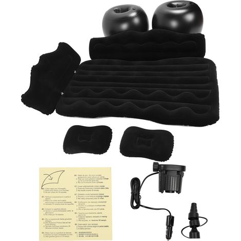 Matelas gonflable pour voiture, SUV, camion, camping, voyage, siège arrière, matelas de repos gonflable, édition Crown, noir (1/2)
