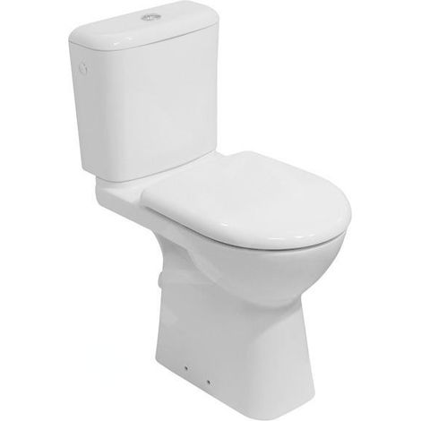 Jika – Cuvette WC à poser surélevée céramique sanitaire – Dimensions 670 x 360 mm – Sortie par le bas – Chasse d'eau profonde – H8236170000001