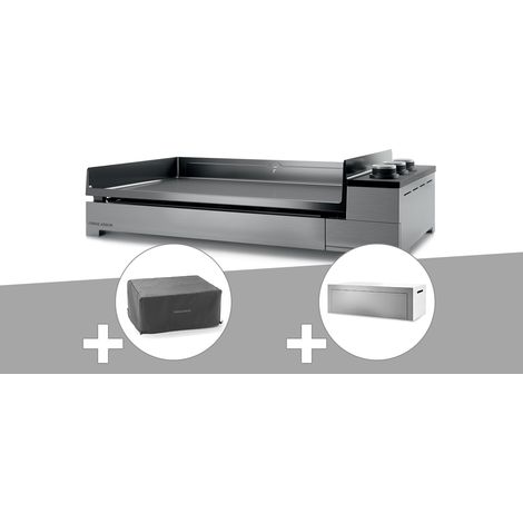 Plancha gaz Premium 75 inox avec housse et couvercle pour plancha - Forge Adour