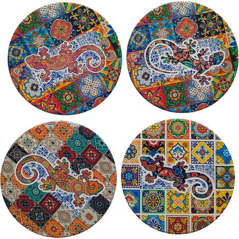 Set de 4 salvamanteles de cerámica lagarto azulejos 20 cm (1/3)