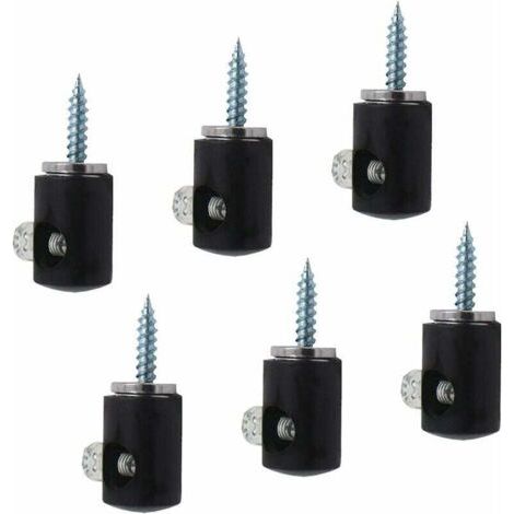 Lot de 6 crochets d'éclairage pour lustre, crochets de lustre, plafonnier, câble (noir),