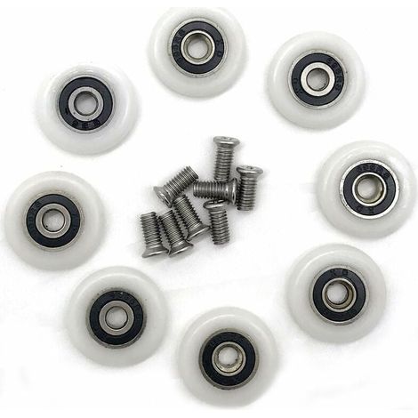 ZVD-Lot de 8 roues de rechange pour porte de douche de 23 mm de diamètre (1/4)