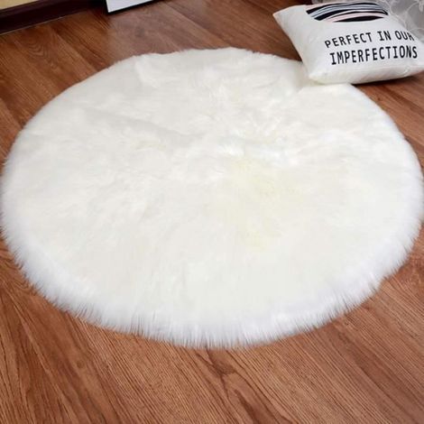 Tapis Peau De Mouton Synthétique - 45 x 45 cm - Fausse Fourrure Épaisse En Modacrylique Et Polyester - Pour Chambre Bébé Salon Chaise - 1 Pièce (1/4)