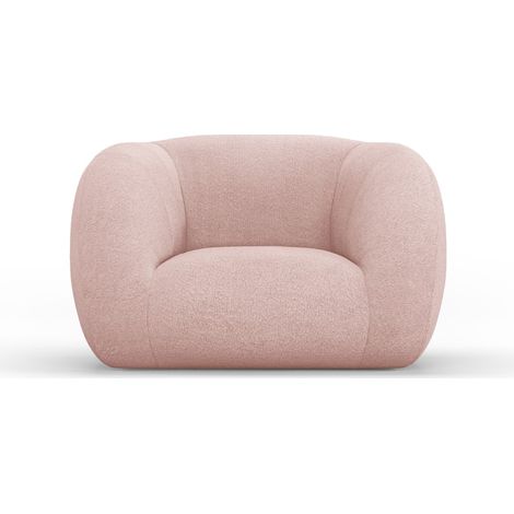 Fauteuil en bouclé rose poudré (1/5)