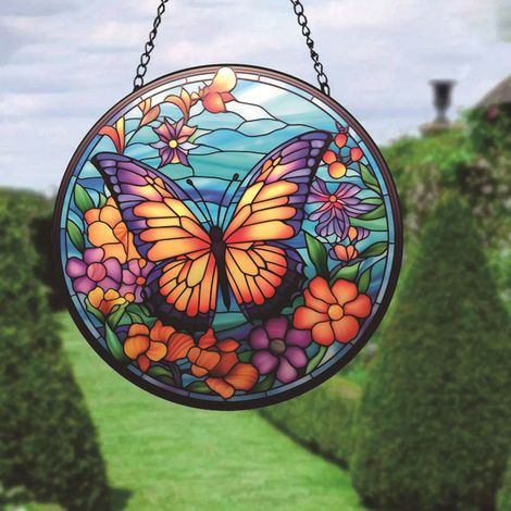 Guirlande Suspendue - Décoration Murale Circulaire en Acrylique - Pour Fenêtre et Intérieur - 15 cm - 1 Pièce (1/5)