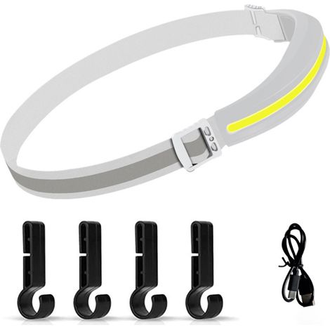 Frontale LED COB Rechargeable USB Étanche IPX4 230° Blanc avec Sangles Antidérapantes pour Course Camping (1/4)
