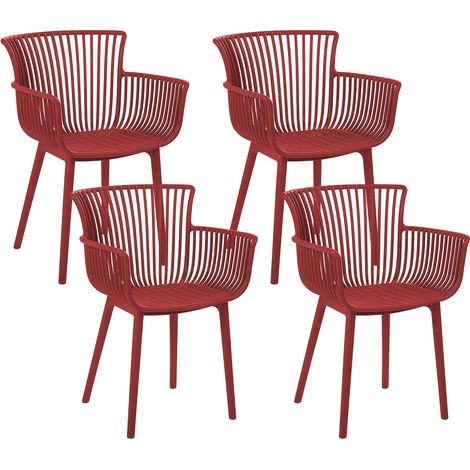 Gartenstuhl 4er Set PESARO Rot (1/5)