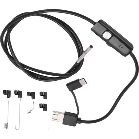 Endoscope 3.9mm Haute Définition pour Inspection Automobile, Caméra Flexible avec LED pour Téléphone, Câble de 2m - Idéal Industrie et Plomberie