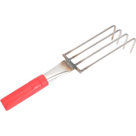 Râteau à Coquillages à Main 32 CM en Acier Inoxydable, 4 Griffes Manche Ergonomique pour Pêche à Pied et Entretien du Jardin (1/5)